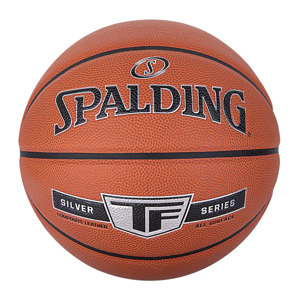 Spalding TF Silver Series SZ7 Composite Basketball, Size 7, Orange